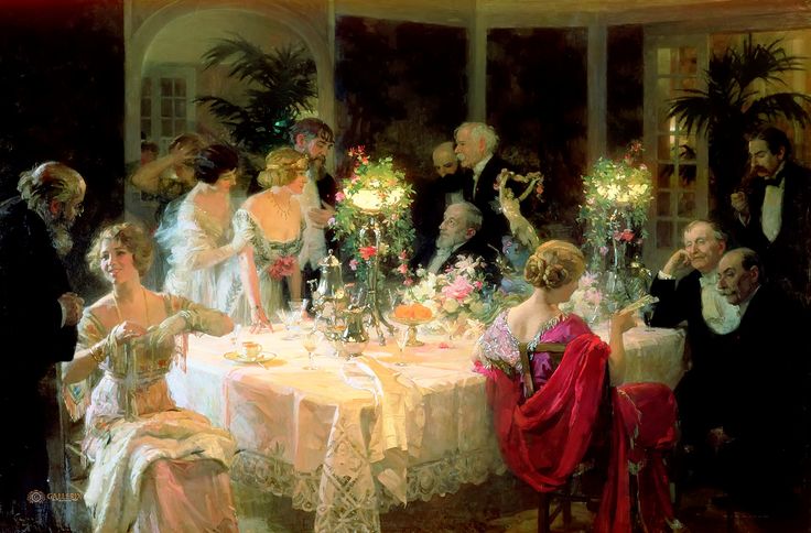 J. Grun, The dinner party, 1911